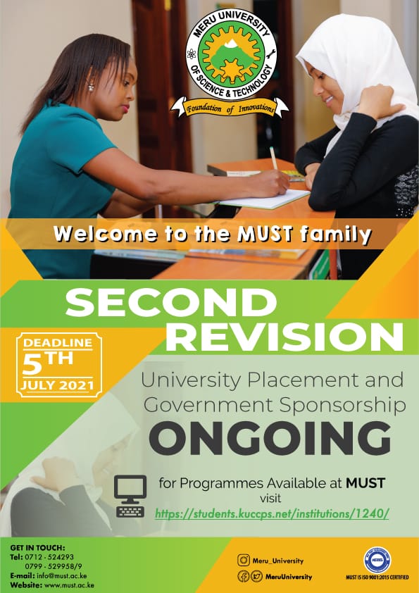 1 Day to go!

Join the #MeruUniversity family.

MUST <a href="/KUCCPS_Official/">The Placement Service</a> code: students.kuccps.net/institutions/1…
