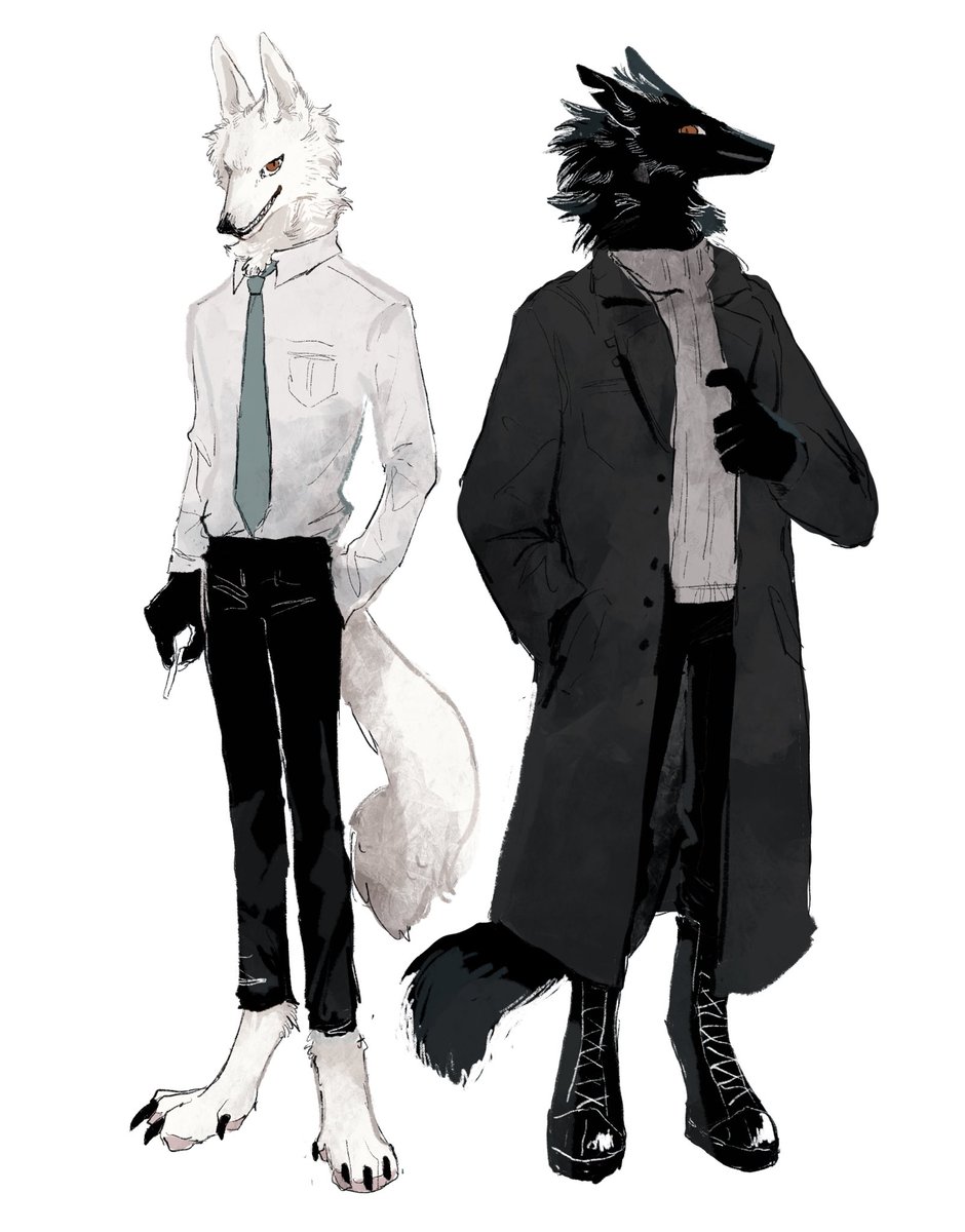 coat furry pants shirt necktie black coat standing  illustration images
