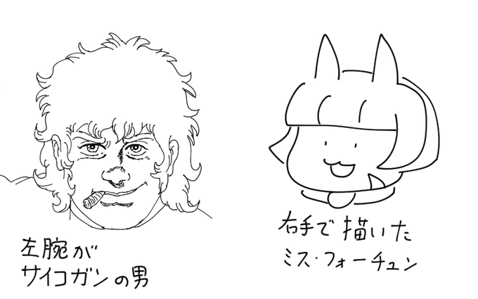 右手で描いた 