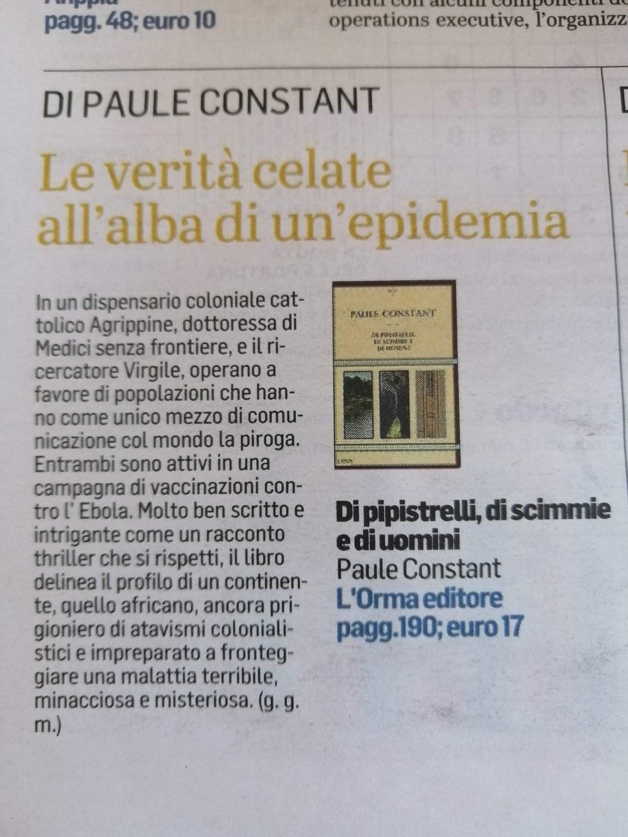 lormaeditore's tweet photo. 💥 «Molto ben scritto e intrigante come un racconto thriller che si rispetti» Giovanni Graziano Manca su L'Unione Sarda legge e consiglia #PauleConstant, "Di pipistrelli, di scimmie e di uomini" 

Buona domenica! @UnioneSarda https://t.co/FVyu7wklYx