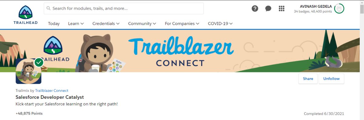GedelaAvinash's tweet photo. Successfully completed Salesforce Developer Catalyst.Thanku @satyagoluguri sir for introducing this.#MVGRBAM
@satyagoluguri and @MVGRCEA
@mvgrcea @kavindrapatel @sfdckiran
@Bhanz19 @Aamani48 @MayuhaChaganti @amandabauman @LeelaPoduru @mittuvikas @viswesh_gedela @AnudeepLeela https://t.co/hsWtf8VIVd