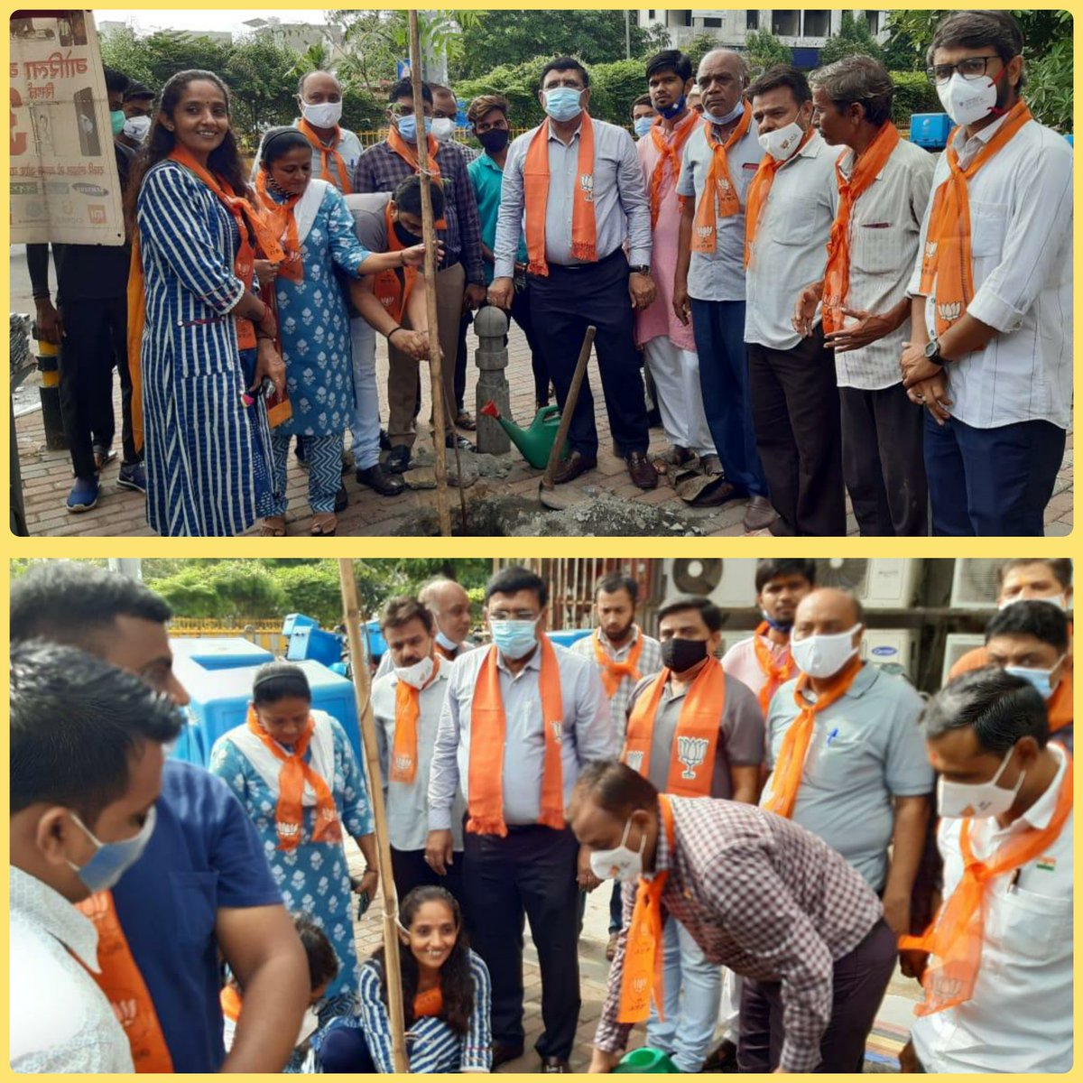 ghoghari_pravin's tweet photo. આજરોજ,શ્યામાપ્રસાદ મુખર્જીજીના બલીદાન દિન નિમિત્તે વોર્ડ-15(કરંજ/મગોબ) ખાતે વૃક્ષારોપણ તથા સફાઈ અભિયાન કાર્યક્રમ આયોજીત કરી ઉષ્માભરી ઉજવણી કરવામાં આવી..
@BJP4Gujarat https://t.co/7XIcj9IGiD