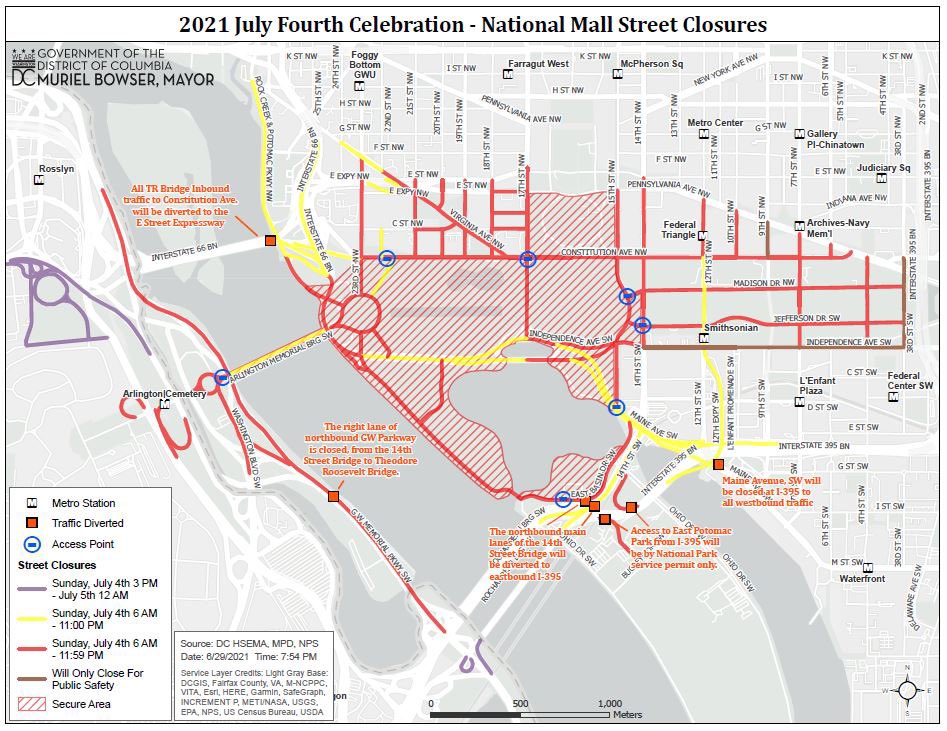 dc fourth of july road closures