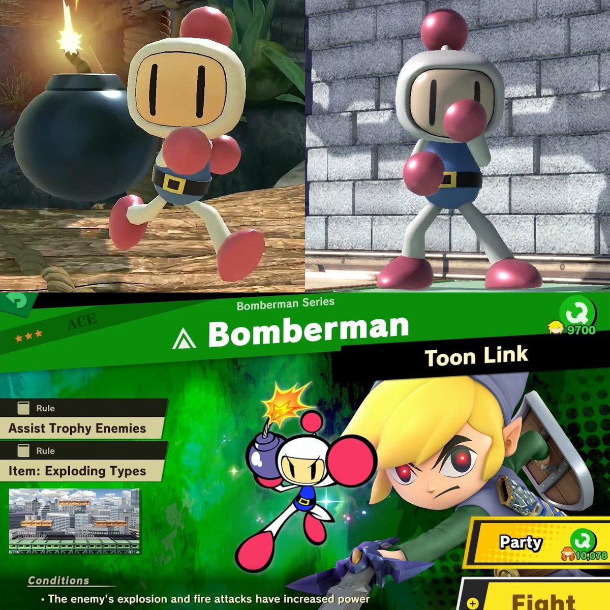 YJCH0I's tweet photo. @IGN I know he is already a Mii Costume, but having Bomberman be playable would make me lose my mind and I wouldn’t know how to recover from the joy/shock! https://t.co/UfRLfwEzWl