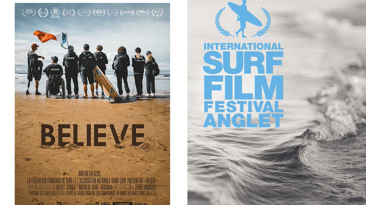 SurfingFrance's tweet image. 𝐁𝐄𝐋𝐈𝐄𝐕𝐄 : faut le voir pour le croire !
La Fédération Française de Surf est heureuse et fière de vous annoncer que le film Believe, qu'elle a co-produit avec @AssoHandiSurf sera diffusé ce mardi à 17h50 à la Chambre d'Amour lors du International Surf Film Festival d'Anglet