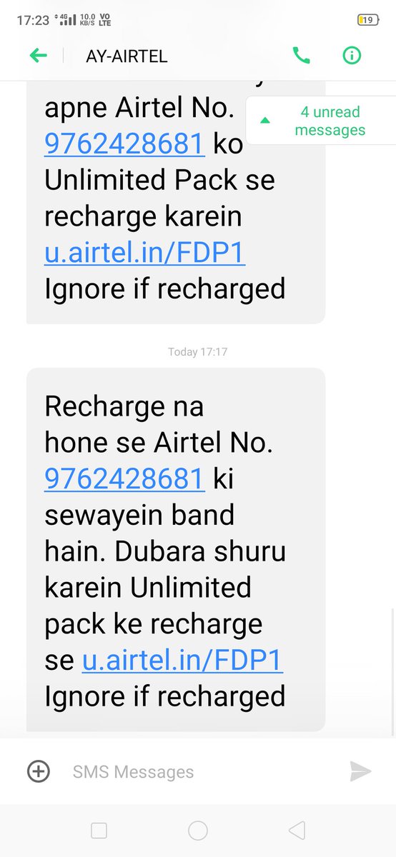 umeshinde1's tweet photo. @airtelindia @jagograhakjago @VodafoneGroup @VodafoneUK @DGPMaharashtra
I use vodafone(VI) sim card...Why does Airtel send me messages? Any threat to my account?Any Scam? https://t.co/xXLowuAAMI