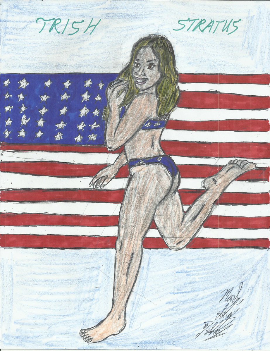 Happy Fourth Of July @trishstratuscom Trish Stratus!!!! Have a great & safe holiday. I hope you like the new special holiday portrait I have drew of you. Let me know what you think. #artwork #actress #wrestler #tvpersonality #trishstratus #stratusfaction https://t.co/3VDZBgEh2y https://t.co/qNFybg2U8O