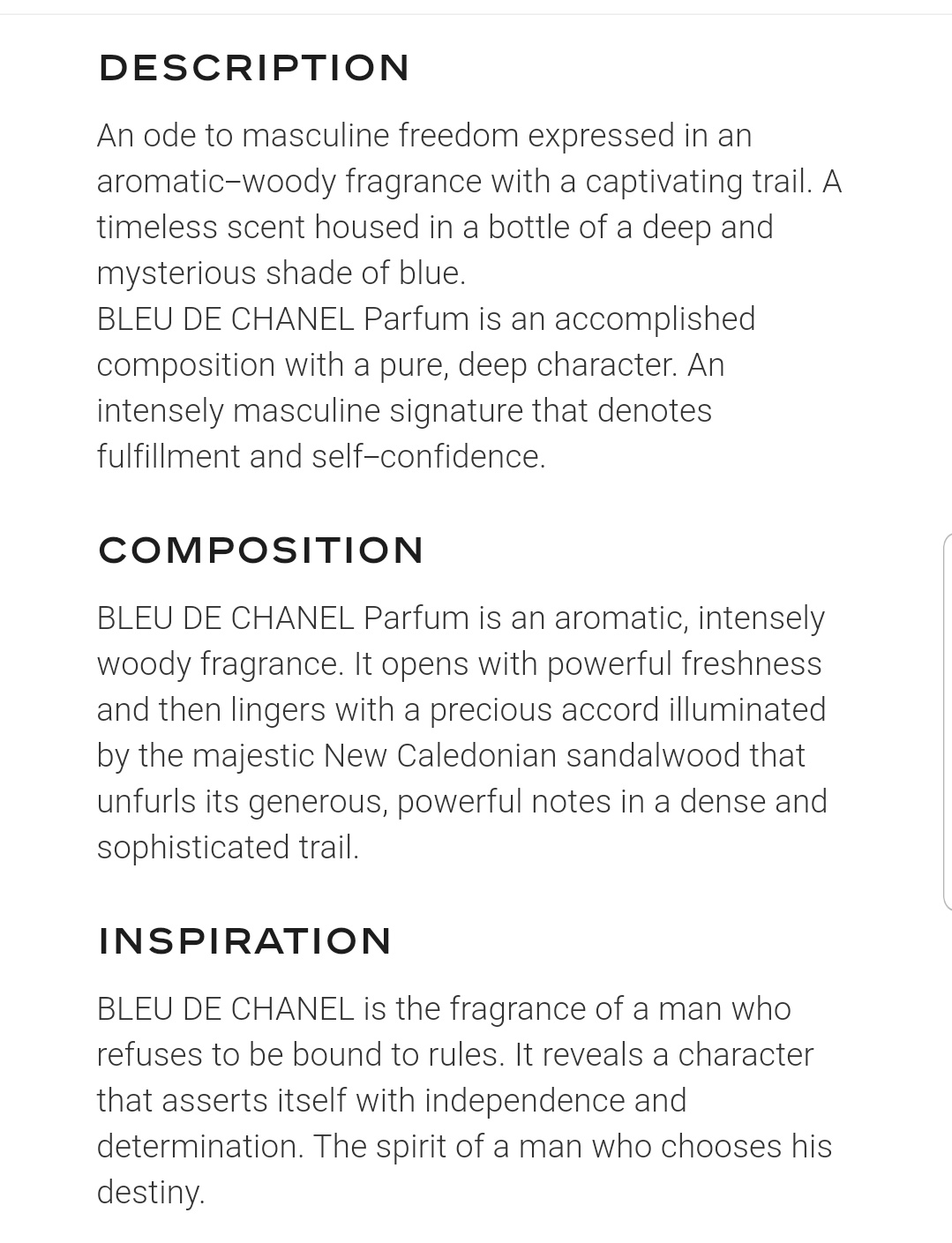 igabeee on X: RT @daywithshua: Description about Bleu de CHANEL BLEU DE  CHANEL Parfum is an accomplished composition with a pure, deep character.  An int… / X