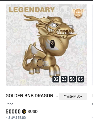 BinanceWallet's tweet photo. Congratulations to this lucky winner! 🎉

Already put their Golden BNB Dragon Unicorno for auction for a whopping 50k BUSD! https://t.co/YIADucDhyA