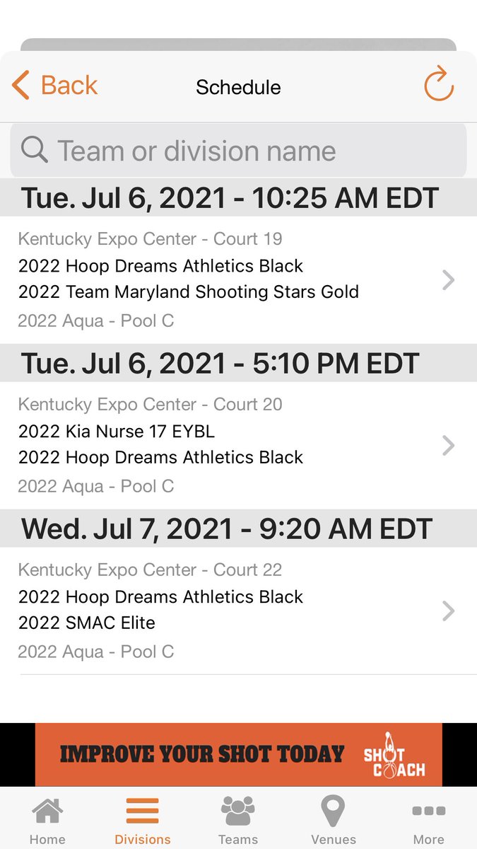My team’s(⁦<a href="/HoopDreamsAAU/">www.HoopDreamsAthletics.com</a>⁩) Run for the Roses tournament schedule in Louisville, Ky.