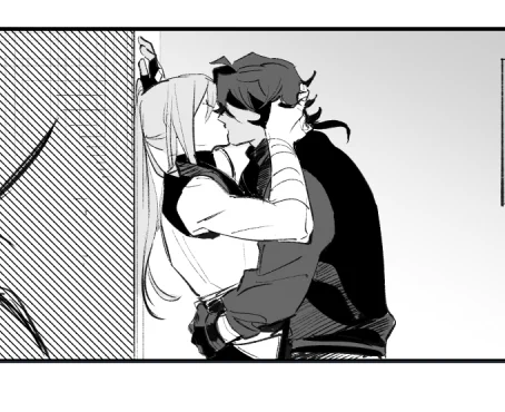 これは今日まさに描いていた原稿のキスシーン(ジョチェ) 