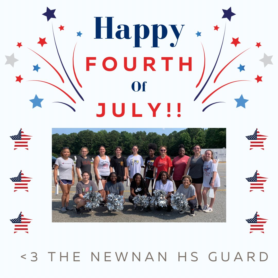 newnanHSguard's tweet photo. We hope everyone has a safe and happy Fourth of July!! #independenceday #landofthefree #homeofthebrave #colorguard #paradeband #newnanstrong #bandfamily https://t.co/NSO7d3TGWg