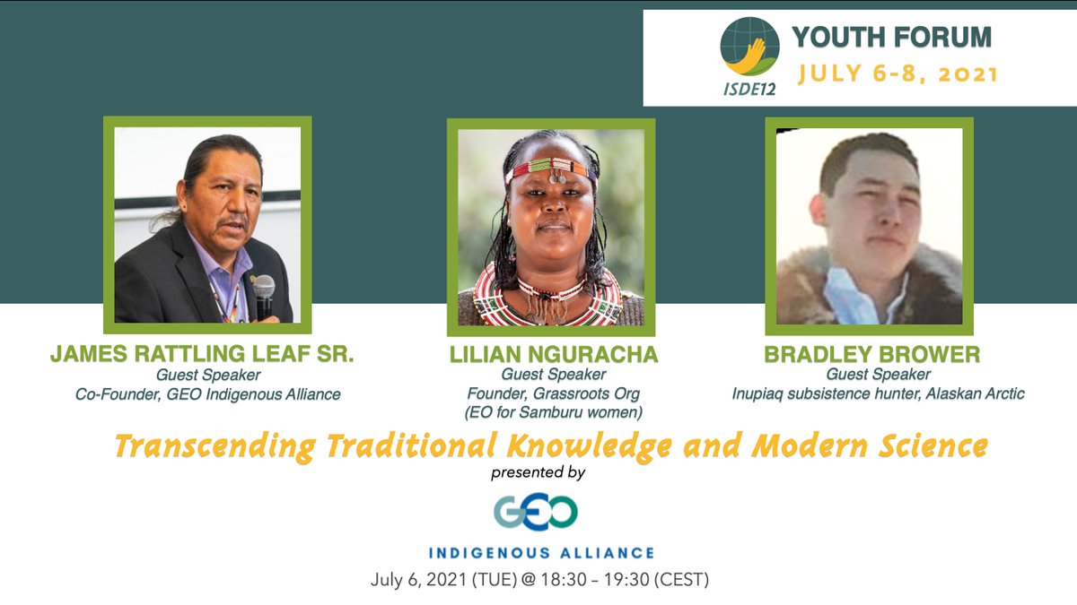 ISDE12 Youth Forum (@isdeyouth) on Twitter photo Don't miss the opportunity to listen and interact how the indigenous sector is using #EarthObservation data for conservation and sustainability!
Thank you to our partners from the <a href="/GeoIndigenous/">GEO Indigenous Alliance</a>!
#ISDE12YF #ISDEYouth #EO4Impact #EO4Inclusion Don't miss the opportunity to listen and interact how the indigenous sector is using #EarthObservation data for conservation and sustainability!
Thank you to our partners from the <a href="/GeoIndigenous/">GEO Indigenous Alliance</a>!
#ISDE12YF #ISDEYouth #EO4Impact #EO4Inclusion