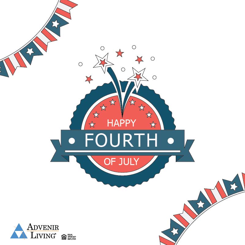 Advenir Living wishes everyone a safe and enjoyable 4th of July holiday surrounded by family and friends. As we commemorate our nation and our independence, please remember those who are missing someone and cherish the time you have together with loved ones. Happy #4thofJuly!🇺🇸