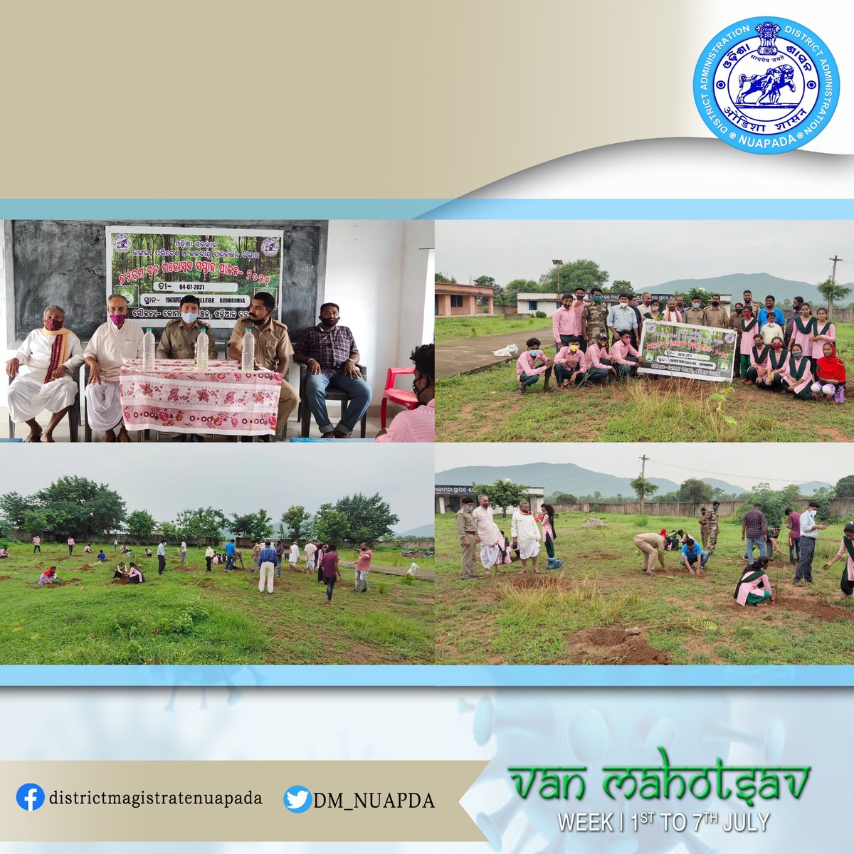 Celebrating 72nd vanamahotsav at panchayat junior college Budhhikomna in presence of Sarpanch, college founder, college president, college principal and other dignitaries.#VanMahotsav2021 
<a href="/CMO_Odisha/">CMO Odisha</a> <a href="/ForestDeptt/">Odisha Forest, Env. and Climate Change Department</a> <a href="/DfoKhariar/">Divisional Forest Office, Khariar</a>