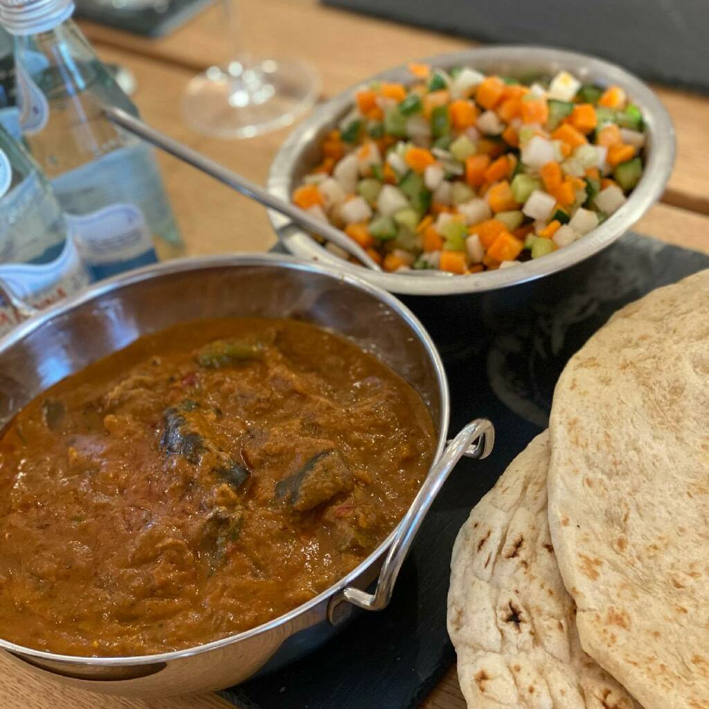 Tim (@timgaunt) on Twitter photo Another delicious meal last night from <a href="/aktarathome/">Aktarathome</a>.
This time we enjoyed a stunning masala goat and baingan. Just the right balance of heat. Paired really nicely with a Robert Weil Riesling Trocken. Although I think I nailed the warming through I am lo… instagr.am/p/CQ5ZE3sr3O6/ Another delicious meal last night from <a href="/aktarathome/">Aktarathome</a>.
This time we enjoyed a stunning masala goat and baingan. Just the right balance of heat. Paired really nicely with a Robert Weil Riesling Trocken. Although I think I nailed the warming through I am lo… instagr.am/p/CQ5ZE3sr3O6/