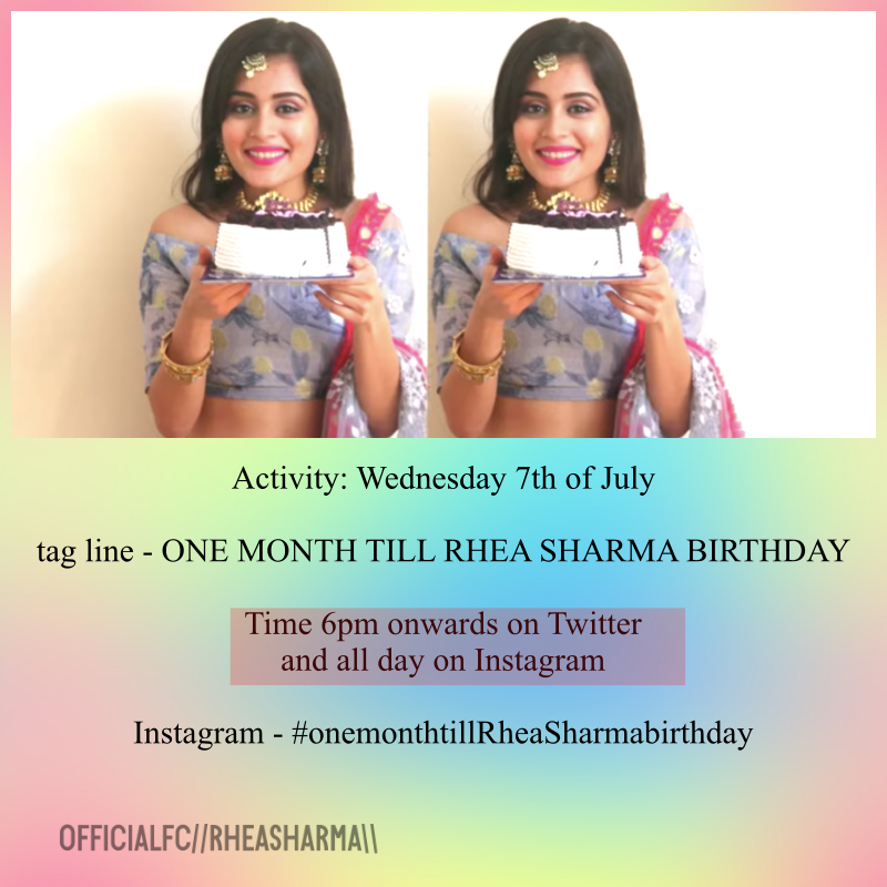 rheashrmafc's tweet photo. Activity this Wednesday on Twitter from 6pm and on Instagram all day. See you then. #RheaSharma 
@rhea_shrm https://t.co/CBvyrfV9Ra
