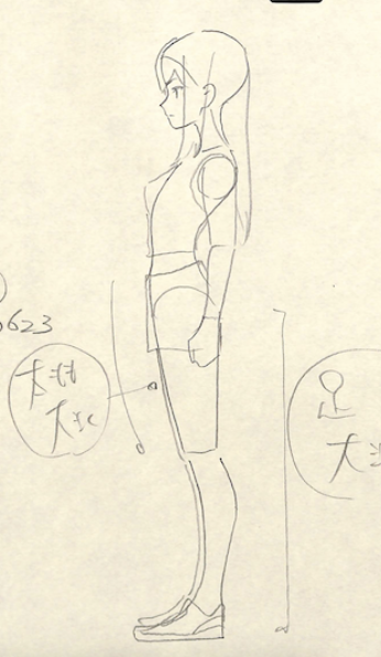 【単純化して全体を描く】
姿勢の良い悪いも簡単な形で決める。
※21年6月基礎コース【横立ちポーズ】添削結果より 