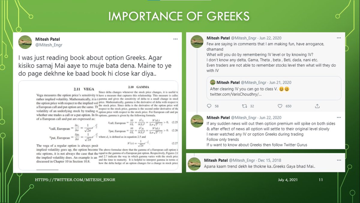 Importance of Greeks according to  @Mitesh_Engr Sir 
