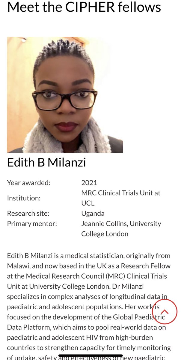 Edith Milanzi, PhD (@ebmilanzi) on Twitter photo Honored to have been awarded the CIPHER Fellowship under the Growing the Leaders of Tomorrow Fellowship Programme at <a href="/iasociety/">IAS - the International AIDS Society</a> My project focuses on using real world data to monitor uptake, safety and effectiveness of peadiatric HIV drugs in LMICs
iasociety.org/HIV-Programmes… Honored to have been awarded the CIPHER Fellowship under the Growing the Leaders of Tomorrow Fellowship Programme at <a href="/iasociety/">IAS - the International AIDS Society</a> My project focuses on using real world data to monitor uptake, safety and effectiveness of peadiatric HIV drugs in LMICs
iasociety.org/HIV-Programmes…