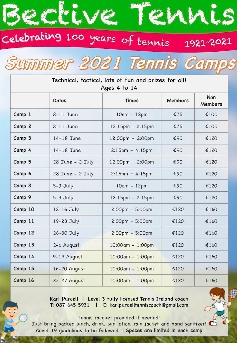 Check out our #Junior Summer tennis camps - sign up now! | Bective Tennis buff.ly/3xqhfzp