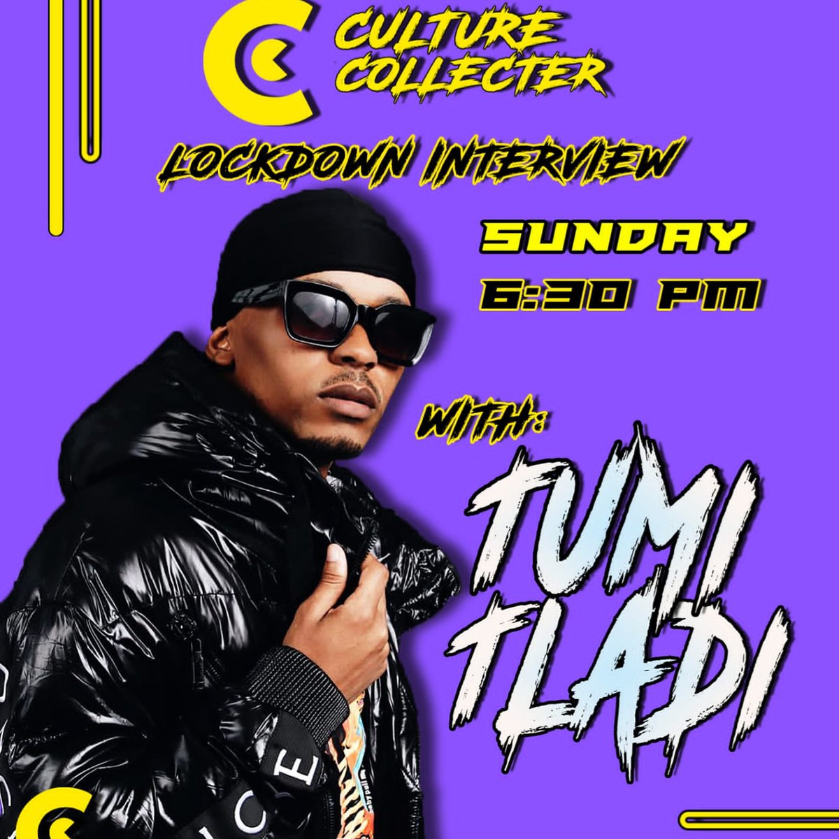 Siyanda_MC's tweet photo. Catch @Tumitladi today on His Instagram LIVE for the #LockdownInterview from 18:30 talking all things music and what He has been up to.

#CultureCollector https://t.co/wEBNsqEDCg