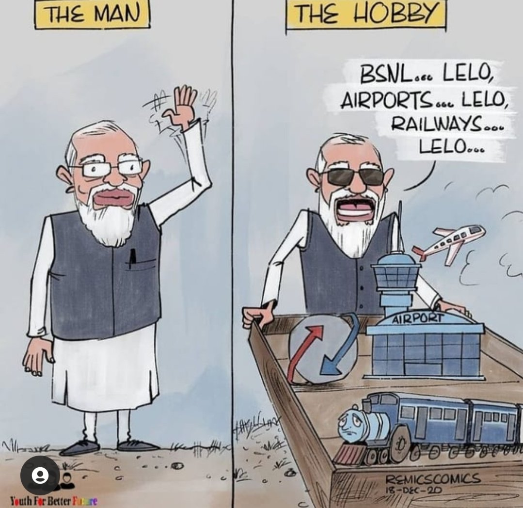 yk_rajeshwar's tweet photo. You have been chosen as PM, not a salesman.
Don't sell well established PSUs and public sector banks in to corporates hands.

#BankPrivatizationSuicidal 
@HansrajMeena @saurbhspeaks @Saurabh_Munger @AibocUP @SunilKu92687431 @sanjaybpi @AbhishekBOIOA @ravindra0522 @sachinvats142 https://t.co/QQ3aHYJ6eX
