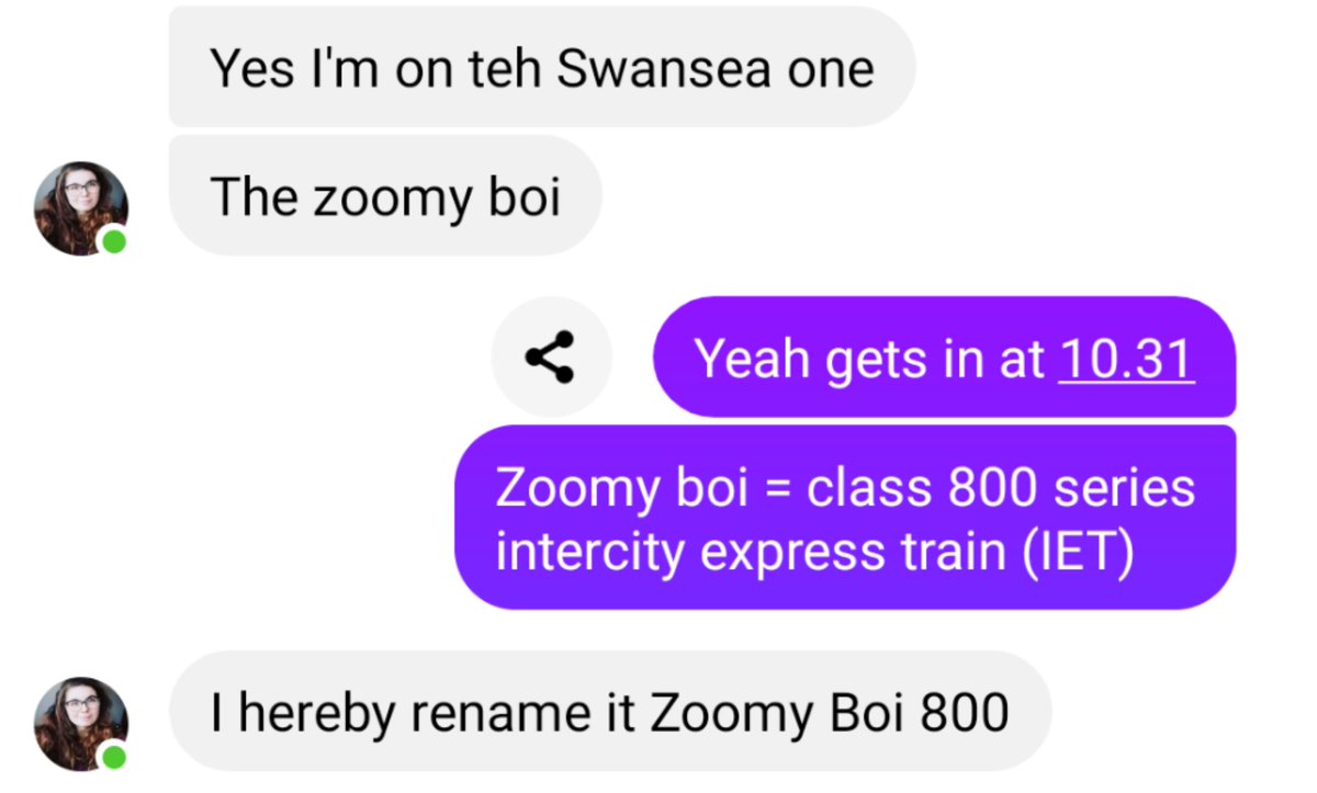 jennyonrails's tweet image. ⚠️ IMPORTANT UPDATE ⚠️

The @GWRHelp Class 800 IETs that run from London to Swansea have been renamed according to @TheMeriMouse 

They are now to be known as:

Zoomy Boi 800