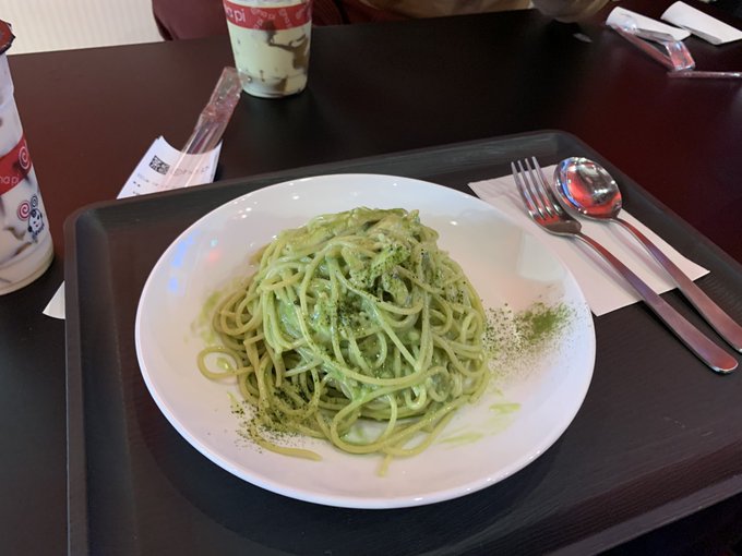 抹茶パスタ💪 