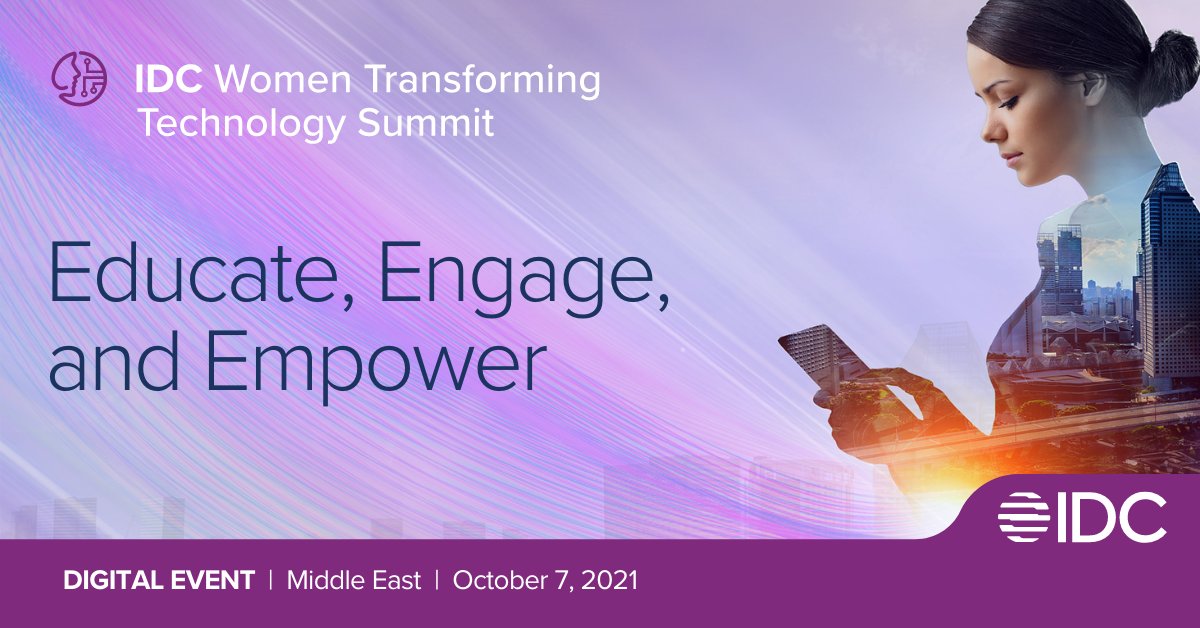 sheila_manek's tweet image. @IDC Launches New Event Series to Promote the Influential Role of Women in Tech Across the META region in 2021! #IDCWTTS #Educate #Engage and #empower
Middle East | Oct 7 | bit.ly/3qIZRCY
Africa | Nov 11 | bit.ly/3xhwtX7
Turkey | Dec 2 | bit.ly/3xhlT2i