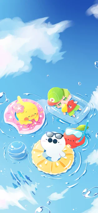 7月のたいじ軍団壁紙できました🌊✨
お好みに合いましたら使ってください😊 