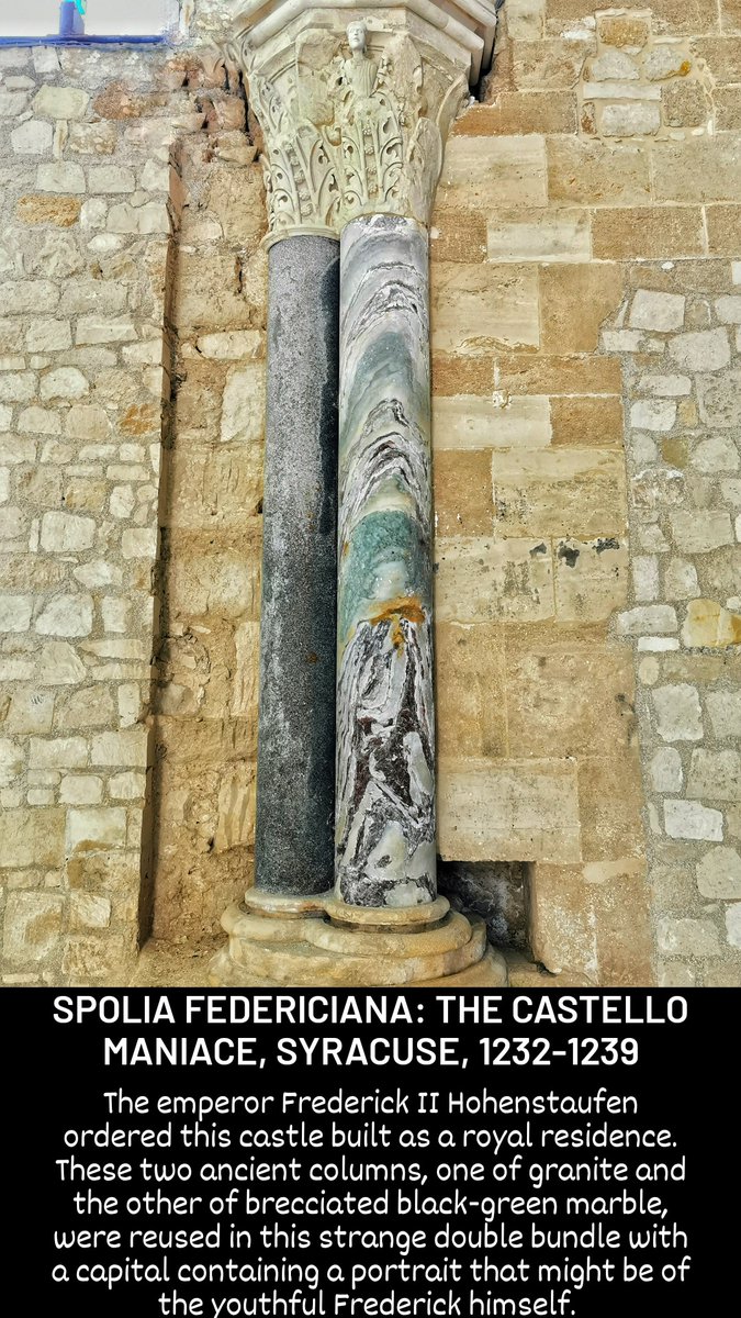 For #spoliaSunday from #Siracusa these two columns in the city's castle stand as testimony to Frederick II's passion for the ancient past. @chapps @caputmundiHeidi @romewise @JoanRibesGallen @Livia_a_Roma @gabmarter @wantedinrome @arturoviaggia @MattWoodworth8