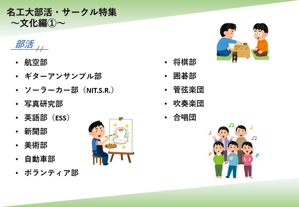 名工大ぴあサポーター On Twitter 名工大部活 サークル特集 皆さんこんにちは ぴあサポートです オンライン化により先輩との繋がりを作るのが難しい という意見が多数寄せられたのでtwitterからアクセス出来る名工大の部活 サークルをピックアップしました