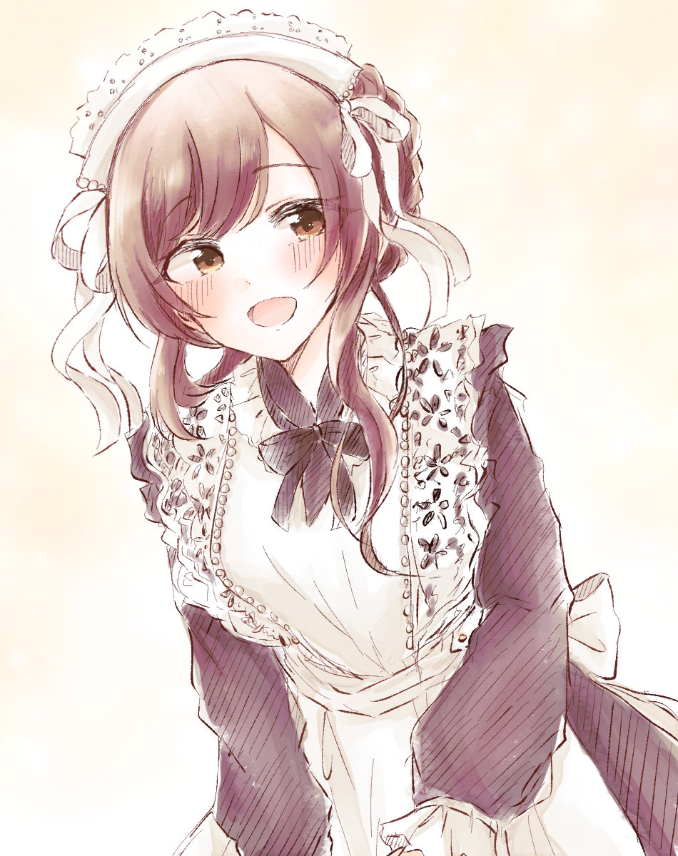 osaki amana 1girl solo maid maid headdress apron blush smile  illustration images