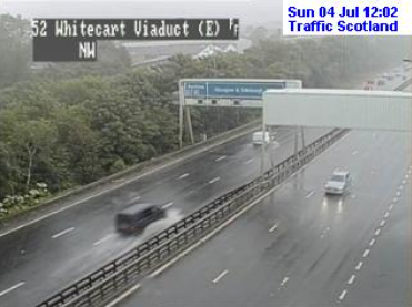 trafficscotland's tweet photo. ❗️NEW⌚️ 12.05

Some heavy rain on the #M8 west of Glasgow - lots of surface water so please slow down and drive to the conditions.

@SWTrunkRoads https://t.co/iATz2oLRF9