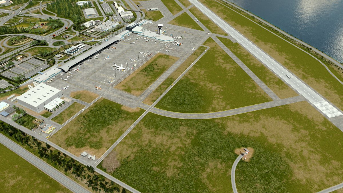 It's starting to look like an airport now. #CitiesSkylines