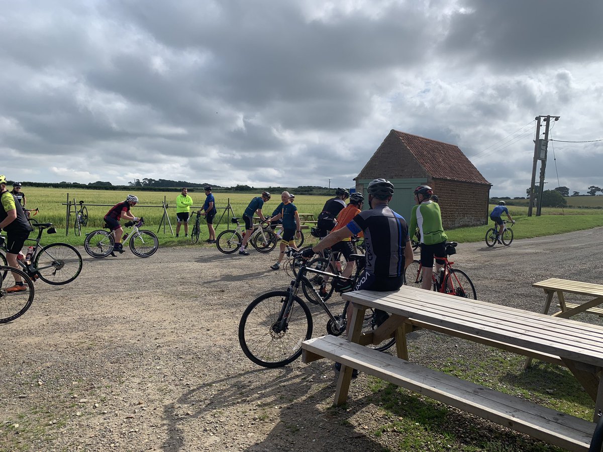 And we are off…. Our Bike shop Sunday social ride has headed off for a 50 mile ride.  Everyone enjoyed some nice coffee and cake from our new coffee stop before leaving…..
#cycling #Norfolk #cyclestop #bikes