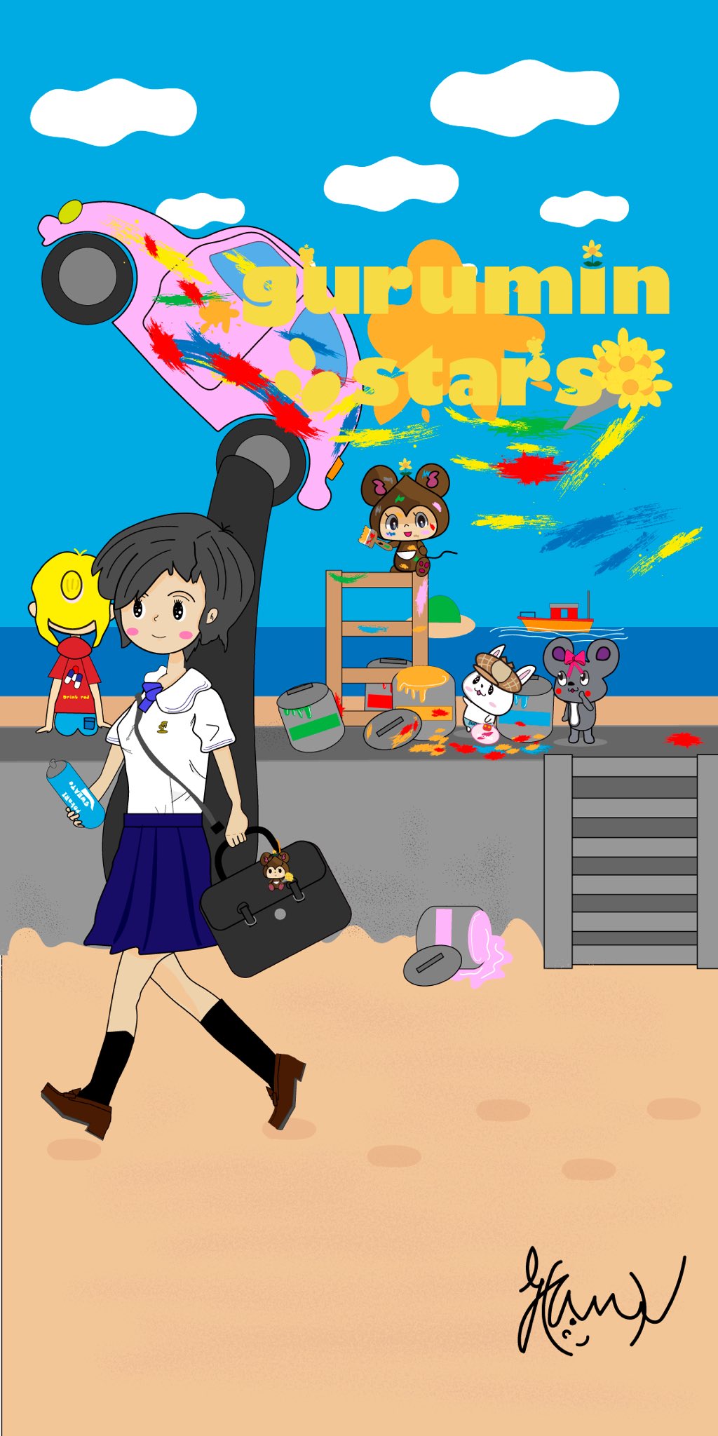 Gurumin グルミン 今日はイラスト描いてたため 漫画休載させていただきます 明日からまた漫画再開です 今日も一日皆様お疲れ様でした 久々に壁紙イラスト描いてました タイトルは ギター少女とトリックアートに挑戦するフォルテ フェリーチェ Gurumin グルミン 今日はイラスト描いてたため 漫画休載させていただきます 明日からまた漫画再開です 今日も一日皆様お疲れ様でした 久々に壁紙イラスト描いてました タイトルは ギター少女とトリックアートに挑戦するフォルテ フェリーチェ