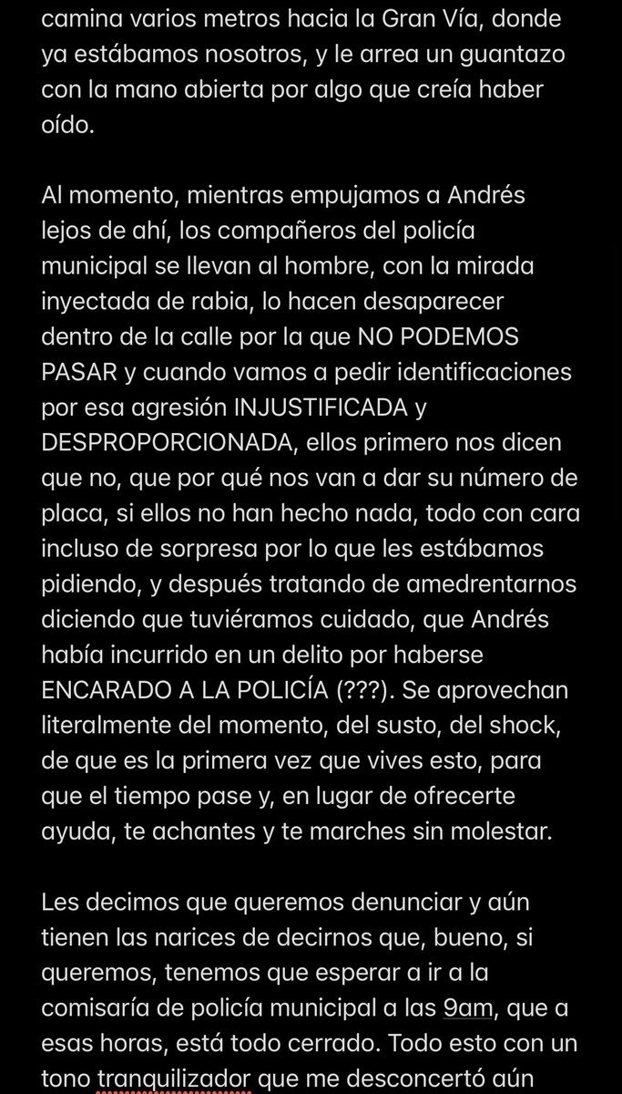 javier_ruescas's tweet photo. Anoche, @andrew__klein y yo sufrimos una agresión homofoba por parte de la policía municipal de Madrid, al salir de Chueca. @AlmeidaPP_ esperamos que hagas algo para detener estos ataques injustificados y con cariz homófobo que están teniendo lugar en la ciudad que gobiernas. https://t.co/ZPP15oxlI9