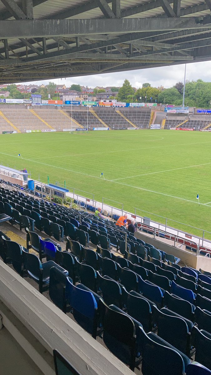 The Kingspan Breffni Park pitch is looking in pristine condition here ahead of the game.
