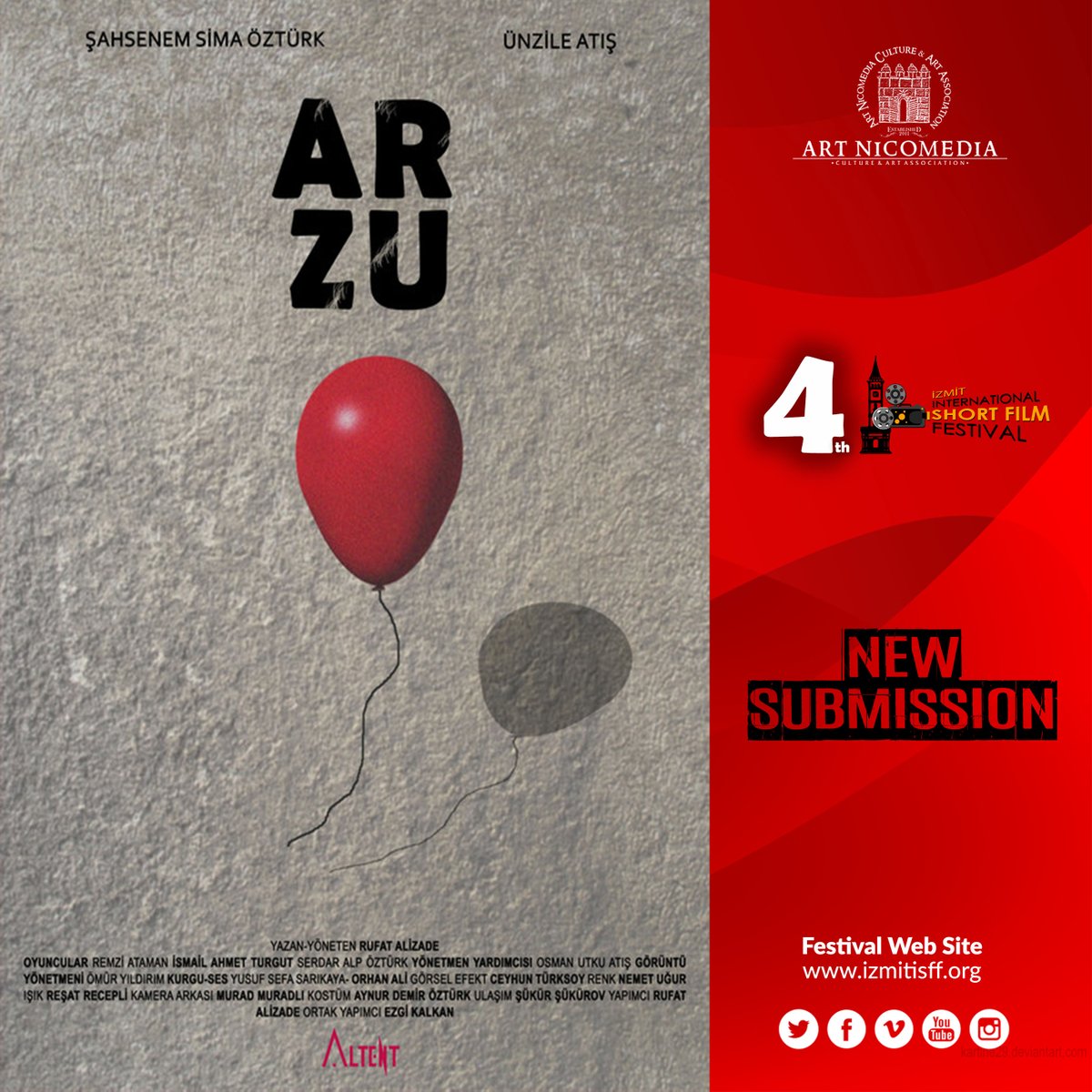 ArtNicomedia's tweet photo. Last days for "Final Deadline" at "The 4th Izmit International Film Festival(IISFF)"!  🎬

Submit your film via FilmFreeway 
https://t.co/gZcE3Nsfbw

#izmit #iisff #international #shortfilm #cortometraje #shortfilmfestival #festival #kısafilm #film #director #producer #filmmaker https://t.co/GullE5vUb9