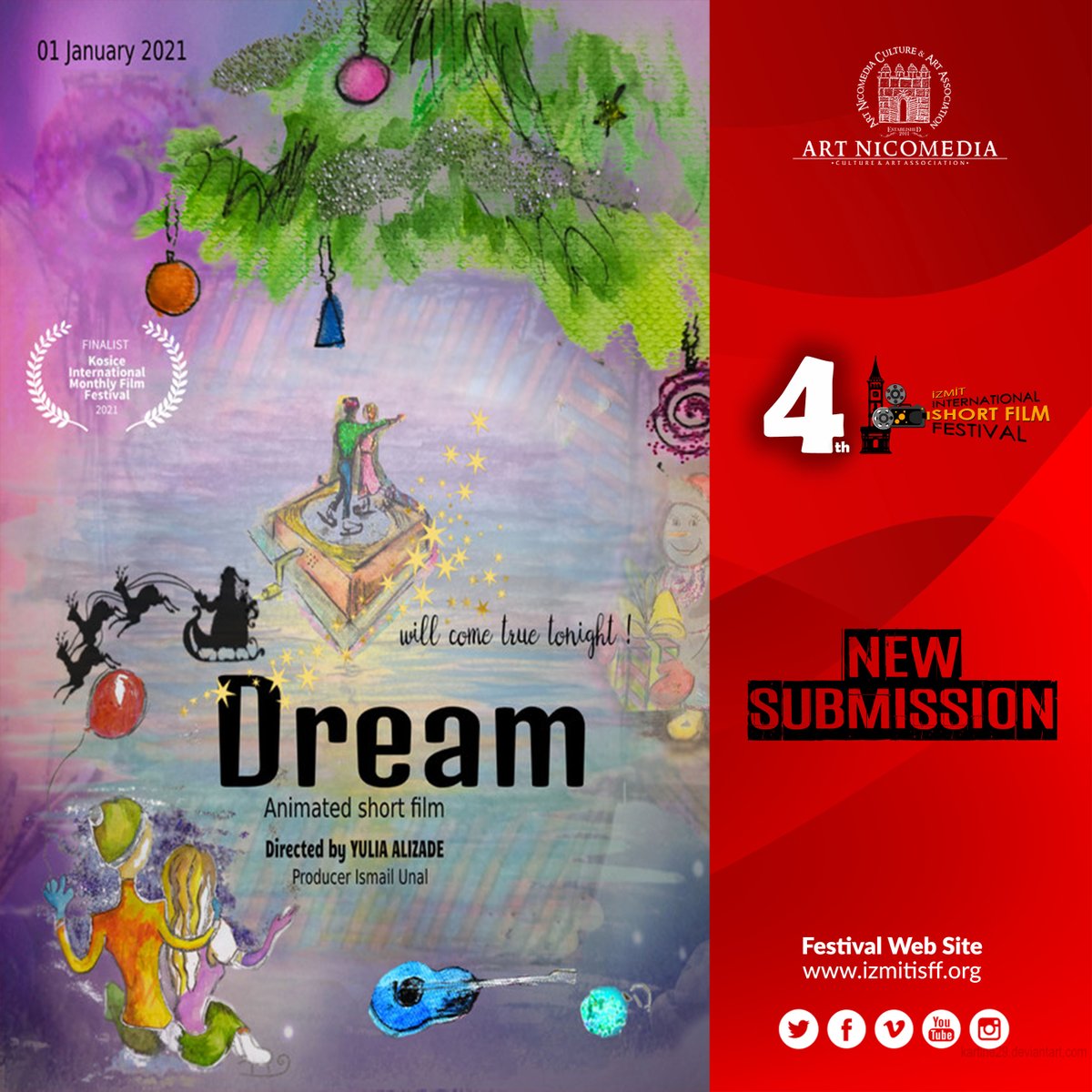 ArtNicomedia's tweet photo. Last days for "Final Deadline" at "The 4th Izmit International Film Festival(IISFF)"!  🎬

Submit your film via FilmFreeway 
https://t.co/gZcE3Nsfbw

#izmit #iisff #international #shortfilm #cortometraje #shortfilmfestival #festival #kısafilm #film #director #producer #filmmaker https://t.co/GullE5vUb9