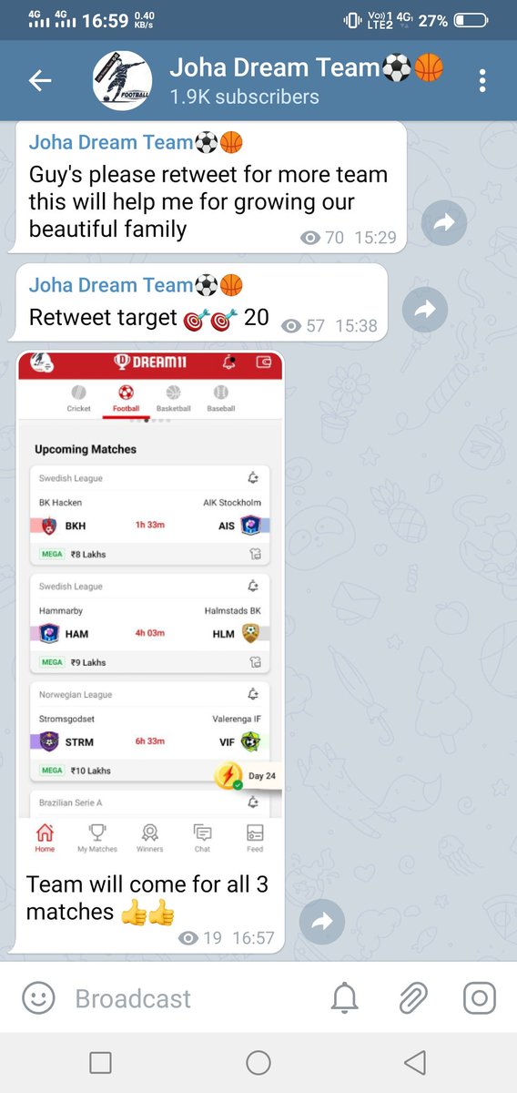 RohitPawanda's tweet photo. Schedule posted on telegram channel join for football teams 
Once check result guy's and then decide 🙏👇@templeboysadda @TheRitikGupta @Theriteammass @snehakumarreddy @teams_dream @SandyNagwekar @jaatclub12 @fantasyfather2  @Lokendr_123 @mihir729 @RNTkisena @Pithwa333 @mayyuu007 https://t.co/zkiVR1sOW5