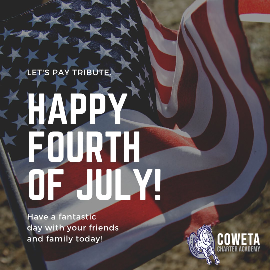 CowetaCharter's tweet photo. “Freedom is nothing but a chance to be better.” -Albert Camus 

May you enjoy this day with family and friends! #fourthofjuly #independenceday #ccasstrong https://t.co/gISWVRR1fK