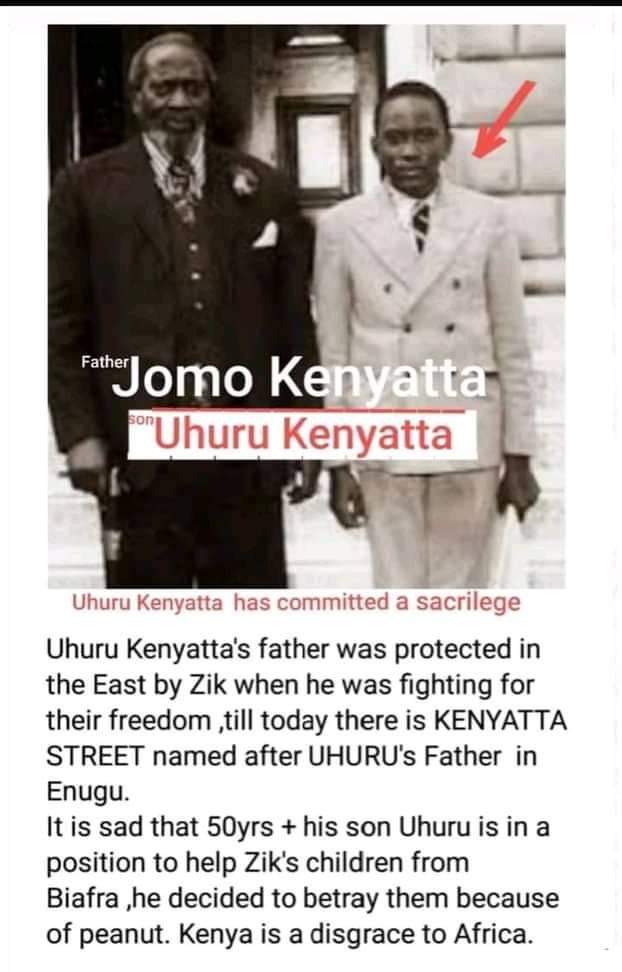 AllHail_Biafra's tweet photo. Uhuru Kenyatta has registered #Kenya in the book of history for bad memories about #Kenya & the #Uhurus for the sacrilegious kidnap of @MaziNnamdiKanu for $1b ransom. These bad legacies will remain for generations & Centuries. #WeWillNeverForget
#FreeNnamdiKanu! #FreeNnamdiKanu! https://t.co/Qm8LcThPVm