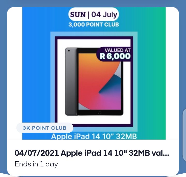 aiterontrendy's tweet photo. Lots of prices to be won on this Give Away adventure with NewAge Africa. 
This iPad 14 worth of R6,000 is up for grab with just 3000 point...

Here is how to get this..
Register using this link and follow the instructions. https://t.co/wahWGh1cH7

Mugg and bean https://t.co/q51OqUuiCg