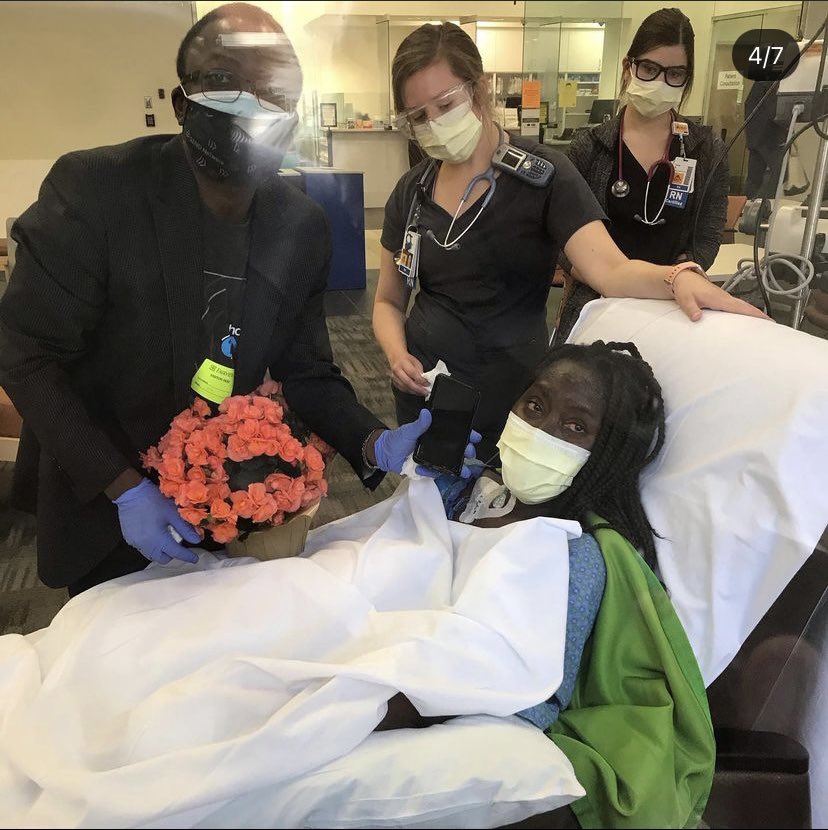 PhoebeKyan's tweet photo. My mum had a bad reaction to Covid-19 &amp; vaccine. Now she has been amputated below her knees and will be losing most of her hands later. Please we need help with medical bills and adjustments to make her comfortable. We thank God for her life. God bless you!🙏🏾 https://t.co/KTyzzBk4dm