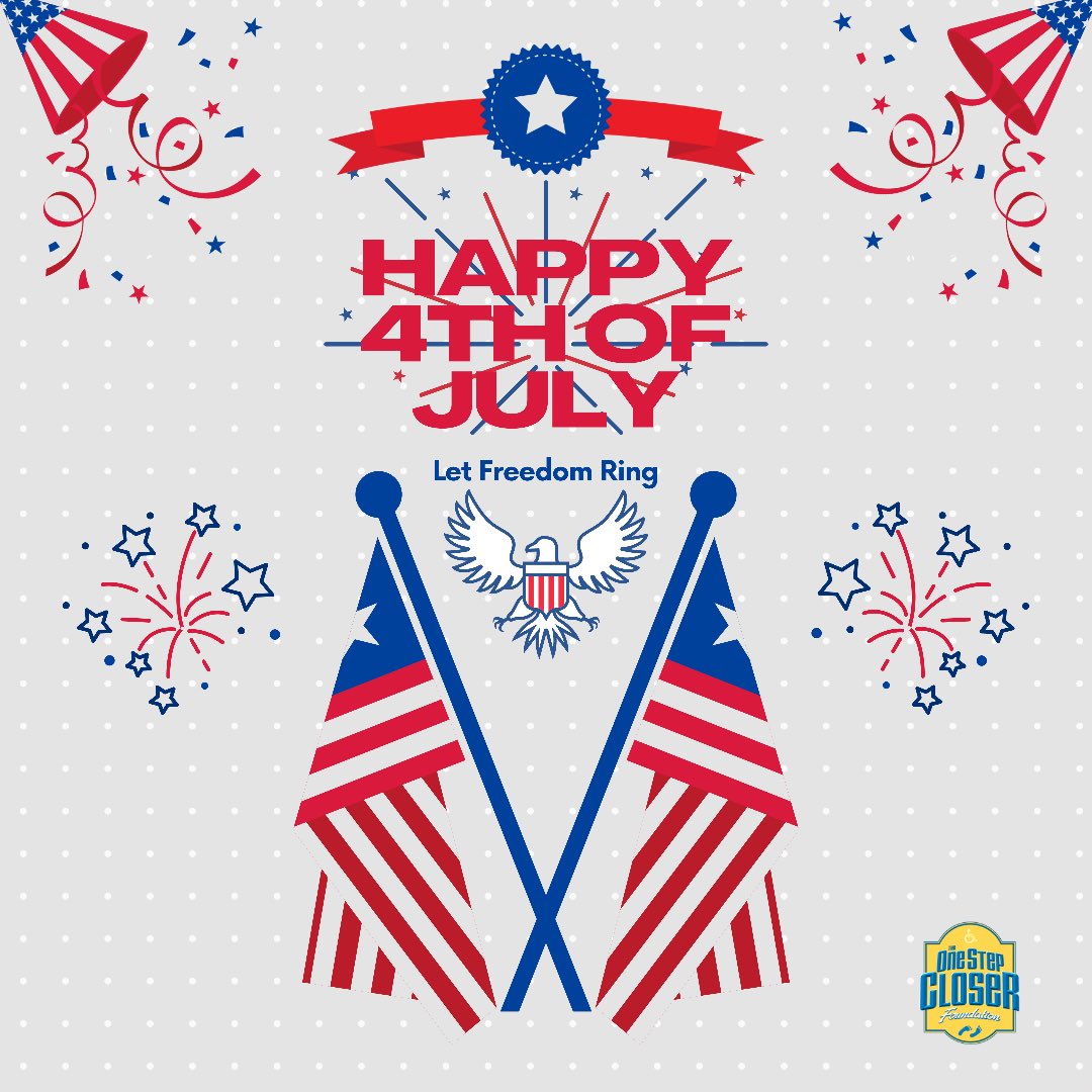 All of us at <a href="/1scf/">The One Step Closer Foundation</a> want to wish you a Happy Independence Day! How will you and your loved ones be celebrating today? #IndependenceDay  #FourthofJuly