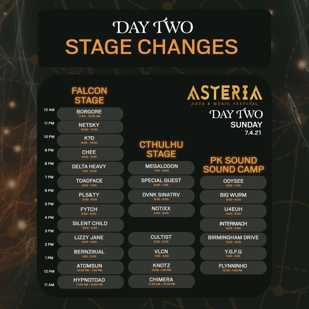 Updated set times for today! See you soon for a special guest &amp; special sets 😝 #AAMF2021 🔊🔊