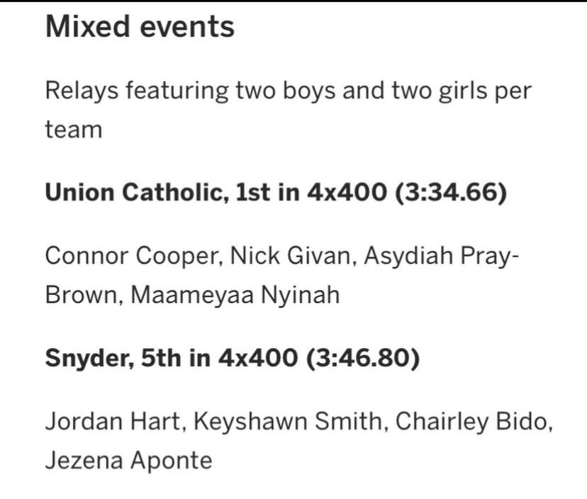 CoachArena13's tweet photo. Nike Nationals…Faith Bethea #8 in the country for Triple Jump… Jezena Aponte &amp; Chairley Bido are All Americans from the Mixed 4x400m Relay..oh and they’re all coming back @CoachArena13 @ogsmar @lambo2126 @PatLanniHS @JBernsteinHS @JJournalSports https://t.co/NqvkOmFoQj